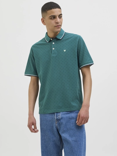 Jack&Jones - Polo - Groen - Jprpaulos Play Aop Blu. Ss Pol - 12154548