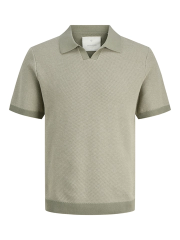 Jack&Jones - Polo - Lichtgroen - Jprcceaston Knit Split Neck Ss - 12273012