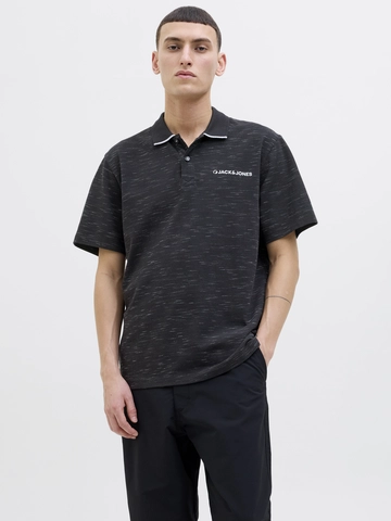 Jack&Jones - Polo - Zwart - Jcologan Inject Polo Ss Smu - 1,23E+07