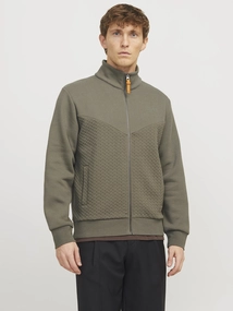 Jack&Jones - Sweater vest - Donkergroen - Jprblufrankie Sweat Zip High N - 12275675