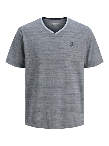 Jack&Jones - T-shirt korte mouw - Blauw - Jcocontrast Tee Ss V-Neck Smu - 12258394