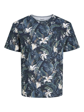 Jack&Jones - T-shirt korte mouw - Blauw - Jjebryan Aop Tee S/S O-Neck Sn - 12268126