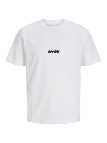 Jack&Jones - T-shirt korte mouw - Ecru - Jcosago Logo Slub Tee Ss Crew - 12276524