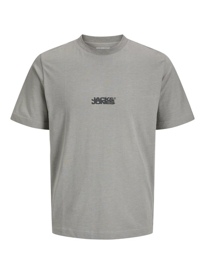Jack&Jones - T-shirt korte mouw - Grijs - Jcosago Logo Slub Tee Ss Crew - 12276524
