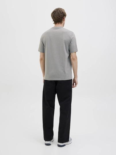 Jack&Jones - T-shirt korte mouw - Grijs - Jcosago Logo Slub Tee Ss Crew - 12276524