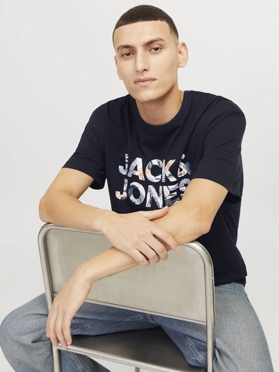 Jack&Jones - T-shirt korte mouw - Marineblauw - Jjebryan Corp Logo Tee Ss O-Ne - 12268127