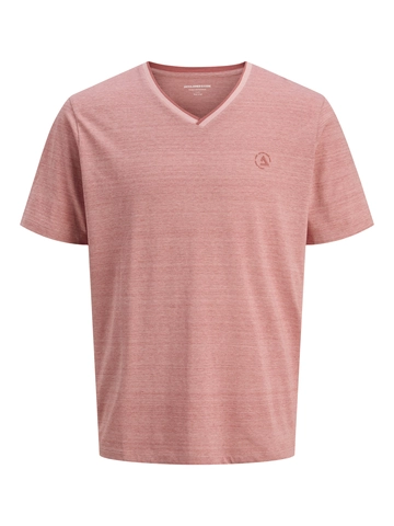 Jack&Jones - T-shirt korte mouw - Roze - Jcocontrast Tee Ss V-Neck Smu - 12258394