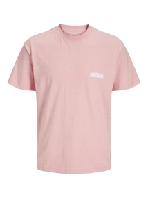 Jack&Jones - T-shirt korte mouw - Roze - Jcosago Logo Slub Tee Ss Crew - 12276524