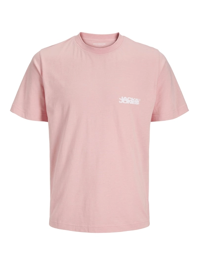 Jack&Jones - T-shirt korte mouw - Roze - Jcosago Logo Slub Tee Ss Crew - 12276524