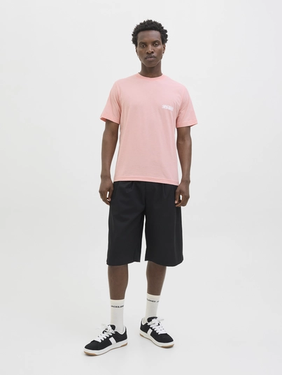 Jack&Jones - T-shirt korte mouw - Roze - Jcosago Logo Slub Tee Ss Crew - 12276524