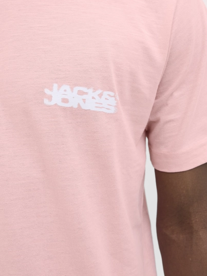Jack&Jones - T-shirt korte mouw - Roze - Jcosago Logo Slub Tee Ss Crew - 12276524