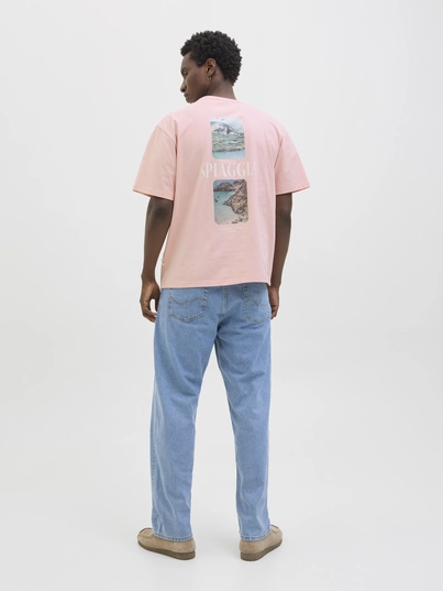 Jack&Jones - T-shirt korte mouw - Roze - Jorhydra Photo Tee Ss Crew Nec - 12276825