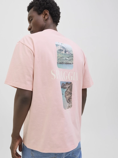 Jack&Jones - T-shirt korte mouw - Roze - Jorhydra Photo Tee Ss Crew Nec - 12276825