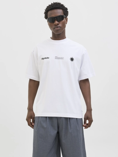 Jack&Jones - T-shirt korte mouw - Wit - Jcoinfinity Placement Tee Ss C - 12279155