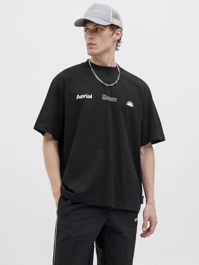 Jack&Jones - T-shirt korte mouw - Zwart - Jcoinfinity Placement Tee Ss C - 12279155