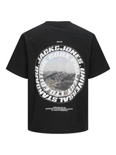 Jack&Jones - T-shirt korte mouw - Zwart - Jcolido Photo Back Tee Ss Crew - 12276632