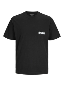 Jack&Jones - T-shirt korte mouw - Zwart - Jcosago Logo Slub Tee Ss Crew - 12276524