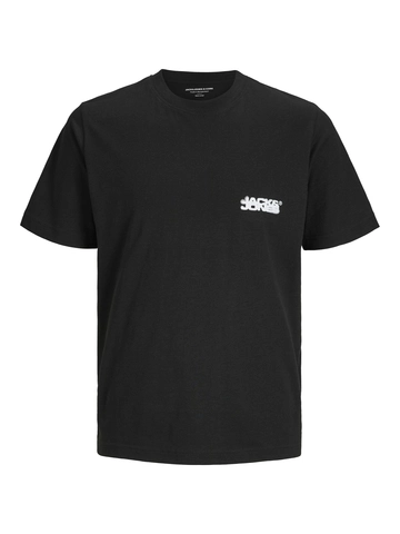 Jack&Jones - T-shirt korte mouw - Zwart - Jcosago Logo Slub Tee Ss Crew - 12276524