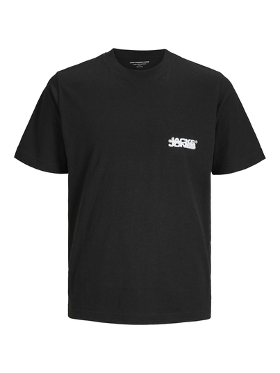 Jack&Jones - T-shirt korte mouw - Zwart - Jcosago Logo Slub Tee Ss Crew - 12276524