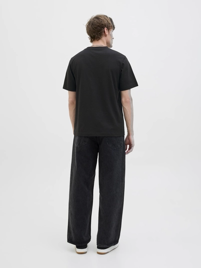 Jack&Jones - T-shirt korte mouw - Zwart - Jcosago Logo Slub Tee Ss Crew - 12276524