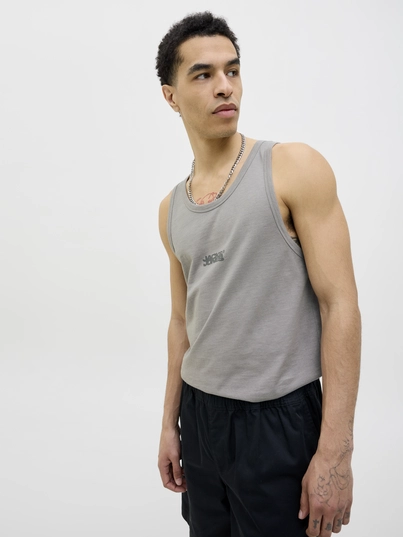 Jack&Jones - Tanktop - Grijs - Jcosago Small Logo Slub Tank T - 12276727