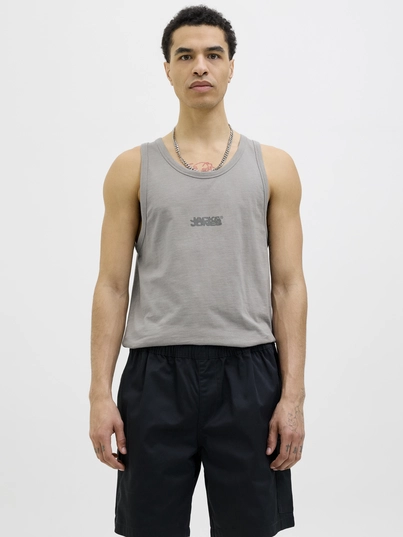 Jack&Jones - Tanktop - Grijs - Jcosago Small Logo Slub Tank T - 12276727