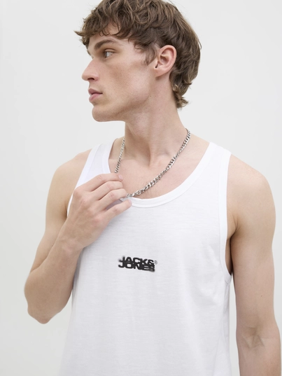 Jack&Jones - Tanktop - Wit - Jcosago Small Logo Slub Tank T - 12276727