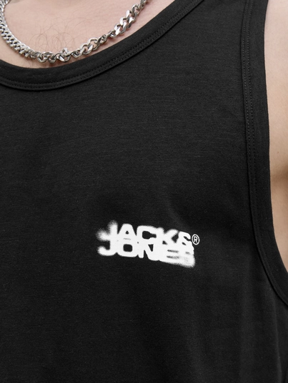 Jack&Jones - Tanktop - Zwart - Jcosago Small Logo Slub Tank T - 12276727