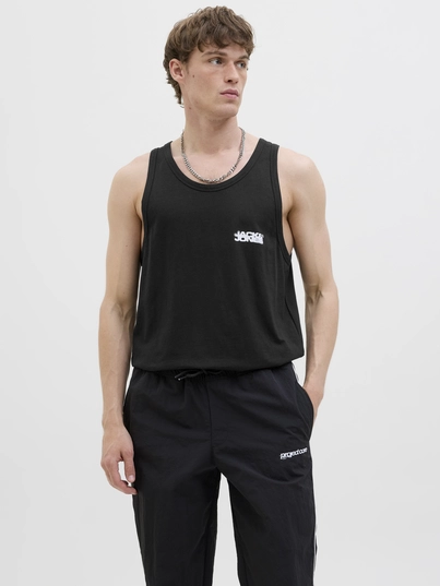 Jack&Jones - Tanktop - Zwart - Jcosago Small Logo Slub Tank T - 12276727