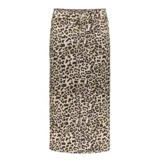 Jeans skirt leopard print