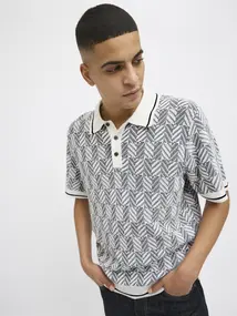 Jprblucody structure knit polo