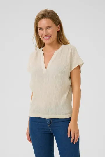 Kaffe - Blouse korte mouw - Grijs - KAgitte Blouse - 10509973
