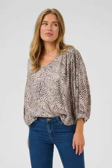 Kaffe - Blouse lange mouw - Dierenprint - KAdebra Blouse - 10509873