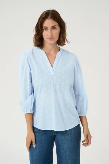 Kaffe - Blouse lange mouw - Lichtblauw - KAjollia Blouse - 10508453