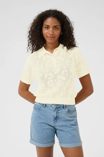 KAFFE - Polo - Ecru - KAabela Knit Polo - 10510063