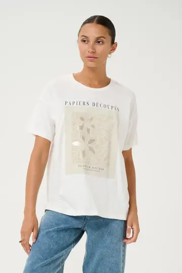 Kaffe - T-shirt korte mouw - Ecru - KAfin T-Shirt - 10509598