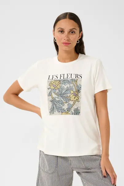 Kaffe - T-shirt korte mouw - Ecru - KAjulie T-Shirt - 10509998
