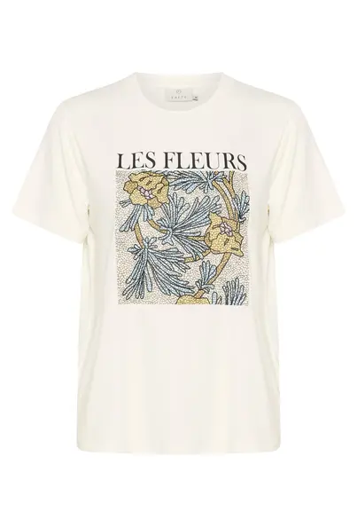 Kaffe - T-shirt korte mouw - Ecru - KAjulie T-Shirt - 10509998