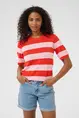 Kaffe - Trui met ronde hals - Rood - KAregina Striped Pullover - 10510652
