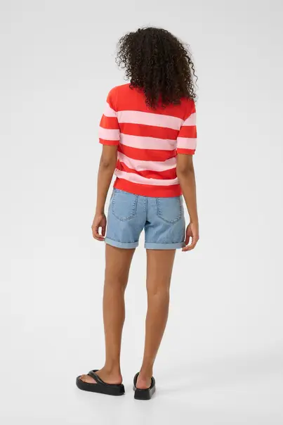 Kaffe - Trui met ronde hals - Rood - KAregina Striped Pullover - 10510652