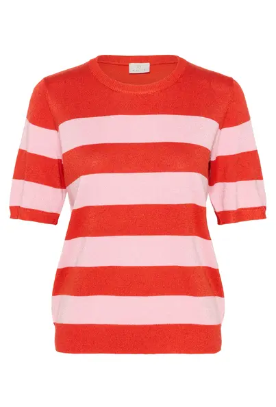 Kaffe - Trui met ronde hals - Rood - KAregina Striped Pullover - 10510652