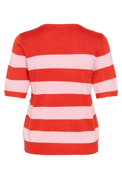Kaffe - Trui met ronde hals - Rood - KAregina Striped Pullover - 10510652