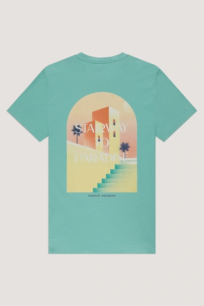 Kultivate - T-shirt korte mouw - Blauw - Ts Stairway - 2501020214