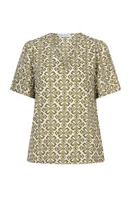 Lofty Manner - Blouse Bella - Blouse lange mouw - Middengroen - QC03