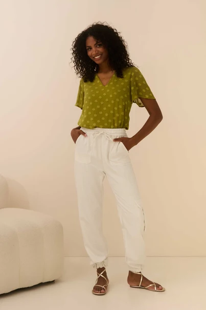 Lofty Manner - Blouse korte mouw - Groen - Blouse Bella