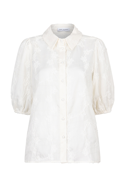 Lofty Manner - Blouse lange mouw - Ecru - Blouse Noemie - Qg04