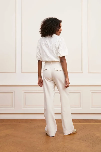 Lofty Manner - Blouse lange mouw - Ecru - Blouse Noemie - Qg04