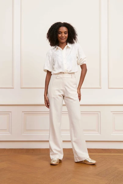 Lofty Manner - Blouse lange mouw - Ecru - Blouse Noemie - Qg04