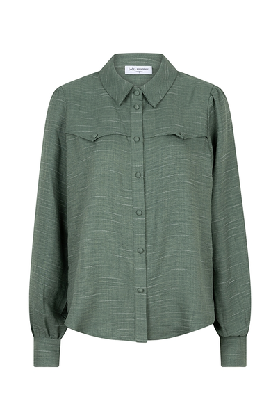 Lofty Manner - Blouse lange mouw - Groen - Blouse Josephine - Qg03