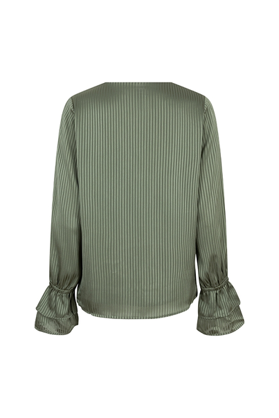Lofty Manner - Blouse lange mouw - Groen - Blouse Sofie - Qg01.1